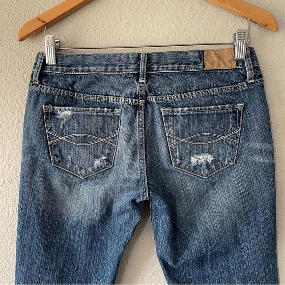 Y2K Abercrombie & Fitch Erin Low Rise Straight Jeans Women’s 2S Blue Whiskering - Picture 11 of 16